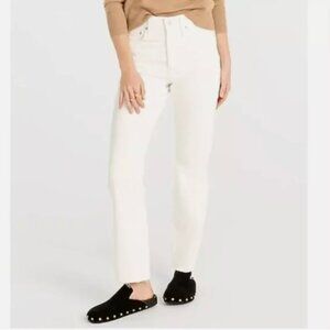 J.Crew Slim Stretch Boyfriend Jeans in White Size 27